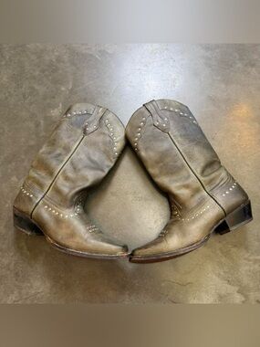 Women’s Vintage Smoky Mountain Studded Western Green Leather Cowboy Boots Sz 10D